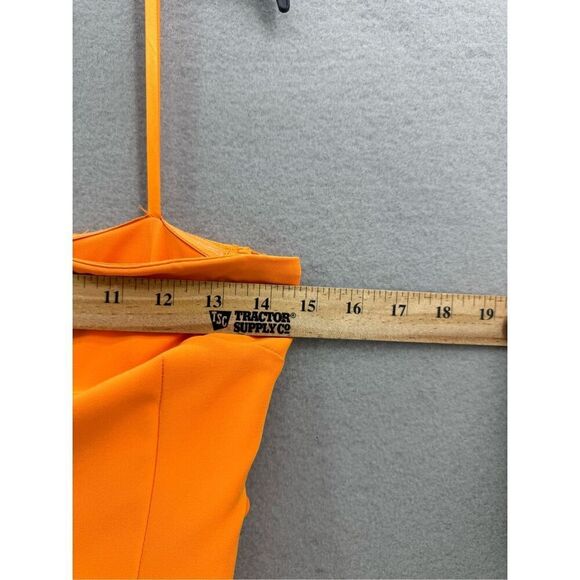 Gianni Bini x Caelynn Bell Womens Orange Crepe Cut Out Midi Dress Size 0 NWT - Picture 11 of 13
